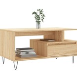 VidaXL Salontafel 90x49x45 cm bewerkt hout sonoma eikenkleurig