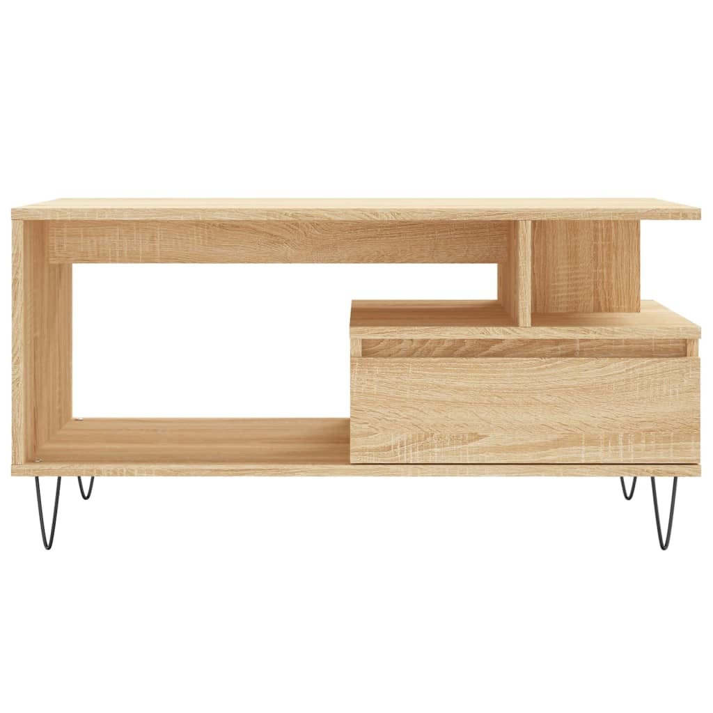 VidaXL Salontafel 90x49x45 cm bewerkt hout sonoma eikenkleurig