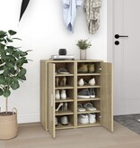 VidaXL Schoenenkasten 2 st 32x35x70 cm spaanplaat sonoma eikenkleurig