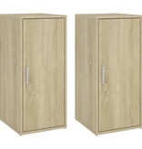 VidaXL Schoenenkasten 2 st 32x35x70 cm spaanplaat sonoma eikenkleurig