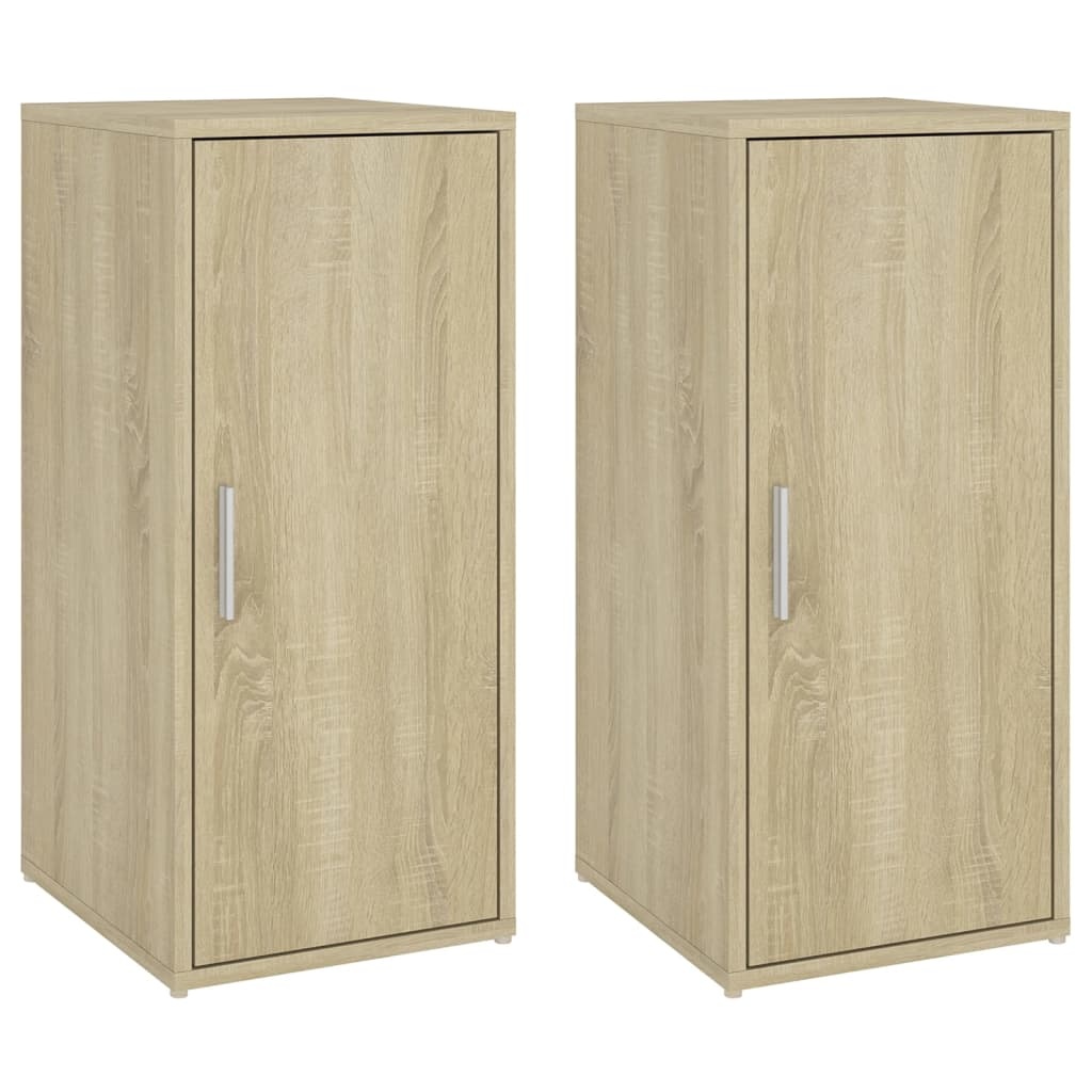 VidaXL Schoenenkasten 2 st 32x35x70 cm spaanplaat sonoma eikenkleurig