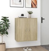 VidaXL Schoenenkasten 2 st 32x35x70 cm spaanplaat sonoma eikenkleurig