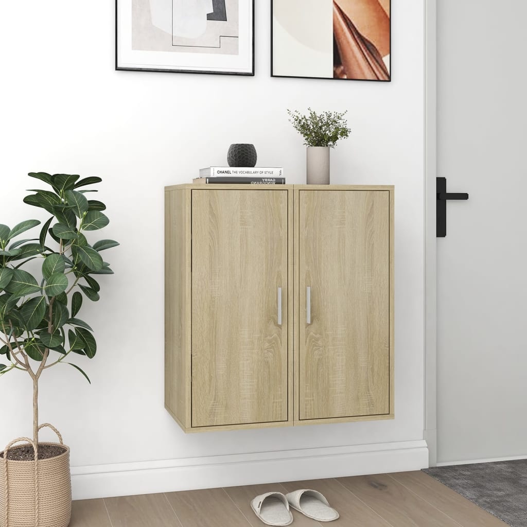 VidaXL Schoenenkasten 2 st 32x35x70 cm spaanplaat sonoma eikenkleurig
