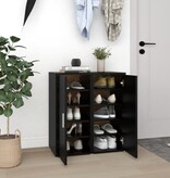 VidaXL Schoenenkasten 2 st 32x35x70 cm spaanplaat zwart