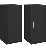 VidaXL Schoenenkasten 2 st 32x35x70 cm spaanplaat zwart