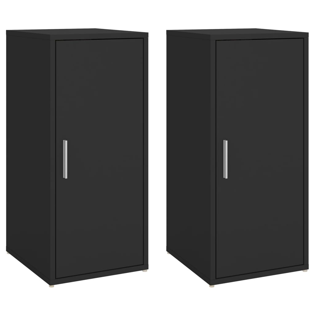 VidaXL Schoenenkasten 2 st 32x35x70 cm spaanplaat zwart