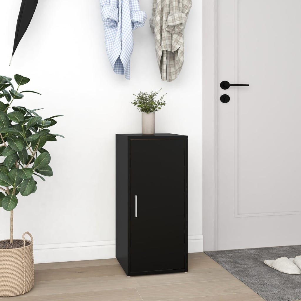VidaXL Schoenenkasten 2 st 32x35x70 cm spaanplaat zwart