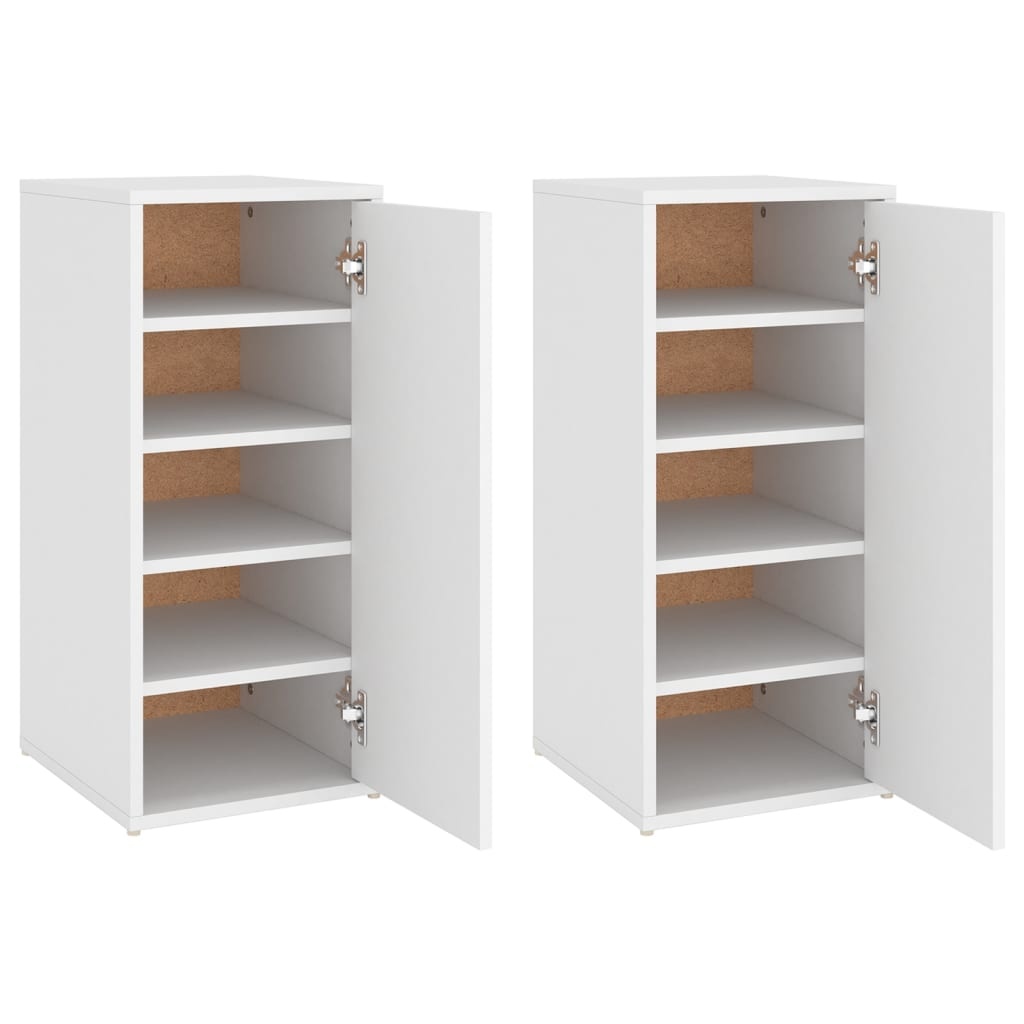VidaXL Schoenenkasten 2 st 32x35x70 cm bewerkt hout wit