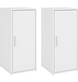 VidaXL Schoenenkasten 2 st 32x35x70 cm bewerkt hout wit