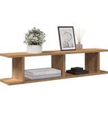 VidaXL Wandschappen 2 st 90x18x20cm bewerkt hout artisanaal eikenkleur