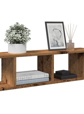 VidaXL Wandschappen 2 st 75x18x20 cm bewerkt hout oud houtkleurig