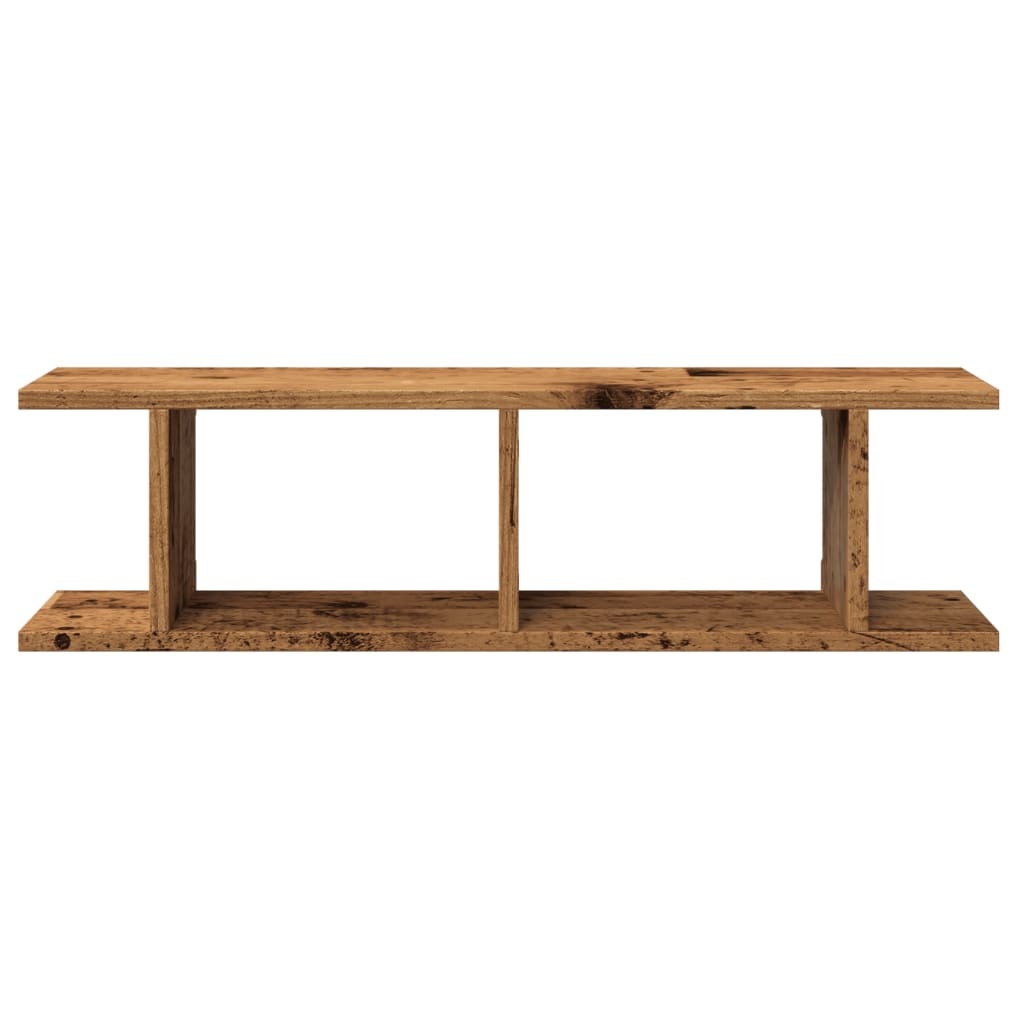 VidaXL Wandschappen 2 st 75x18x20 cm bewerkt hout oud houtkleurig