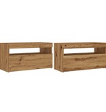 VidaXL Tv-meubels met LED 2 st bewerkt hout artisanaal eiken