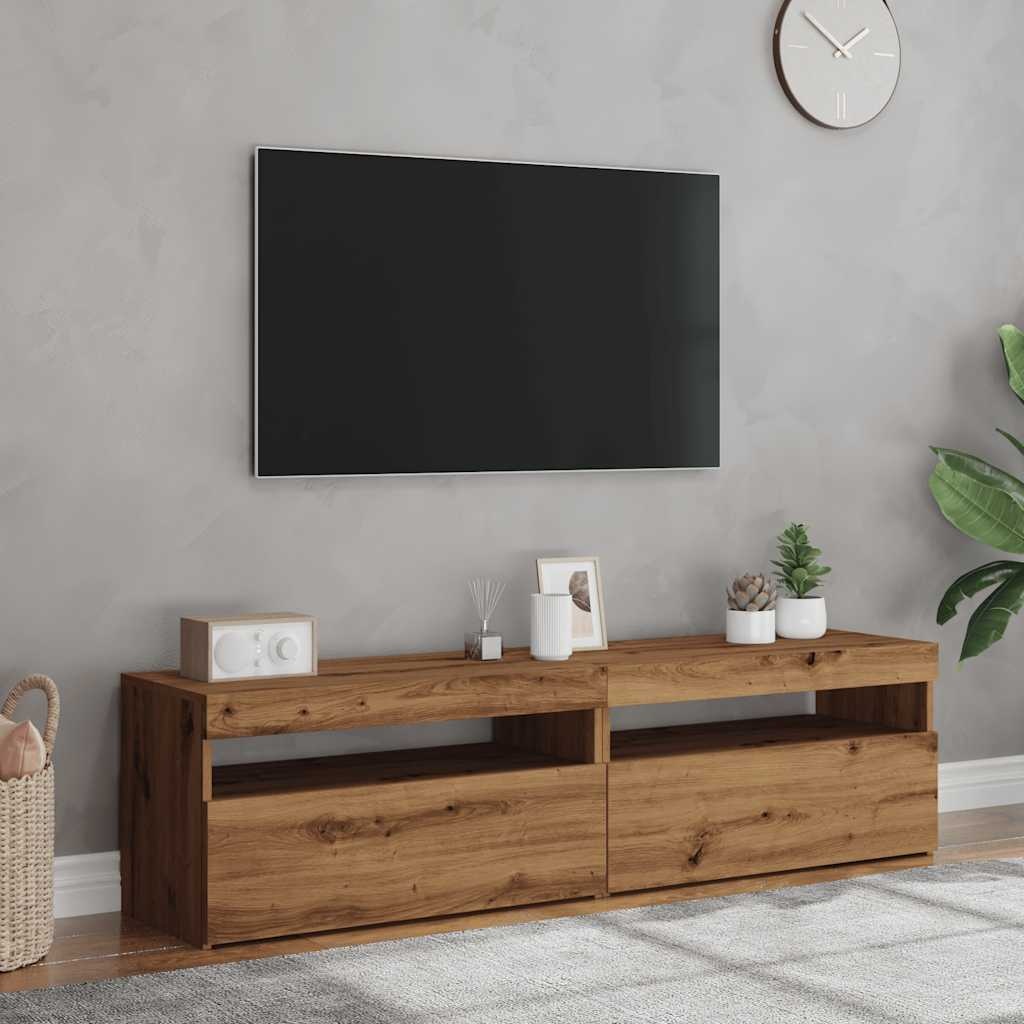 VidaXL Tv-meubels met LED 2 st bewerkt hout artisanaal eiken