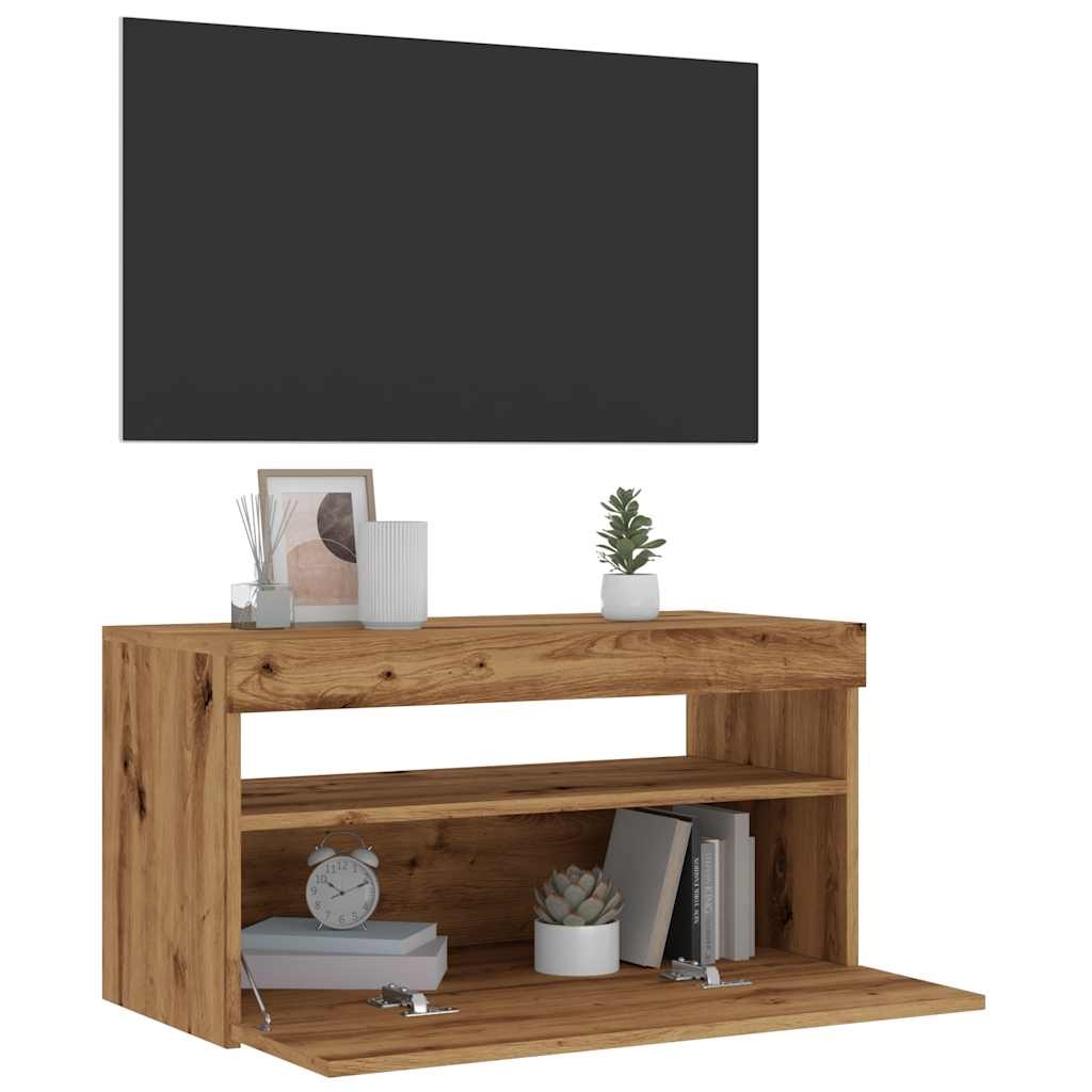 VidaXL Tv-meubels met LED 2 st bewerkt hout artisanaal eiken