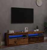 VidaXL Tv-meubels met LED-verlichting 2 st bewerkt hout oud hout