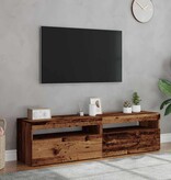 VidaXL Tv-meubels met LED-verlichting 2 st bewerkt hout oud hout