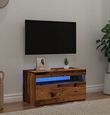 VidaXL Tv-meubel met LED 75x35x40 cm bewerkt hout oud hout