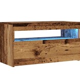 VidaXL Tv-meubel met LED 75x35x40 cm bewerkt hout oud hout