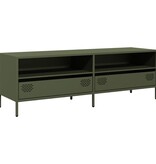 VidaXL Tv-meubel 135x39x43,5 cm koudgewalst staal olijfgroen