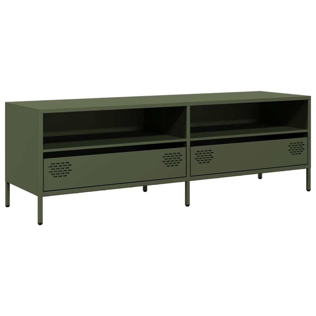 VidaXL Tv-meubel 135x39x43,5 cm koudgewalst staal olijfgroen