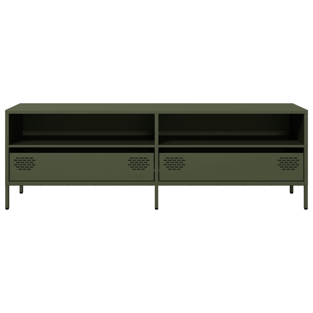 VidaXL Tv-meubel 135x39x43,5 cm koudgewalst staal olijfgroen