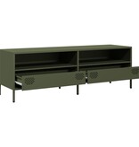 VidaXL Tv-meubel 135x39x43,5 cm koudgewalst staal olijfgroen