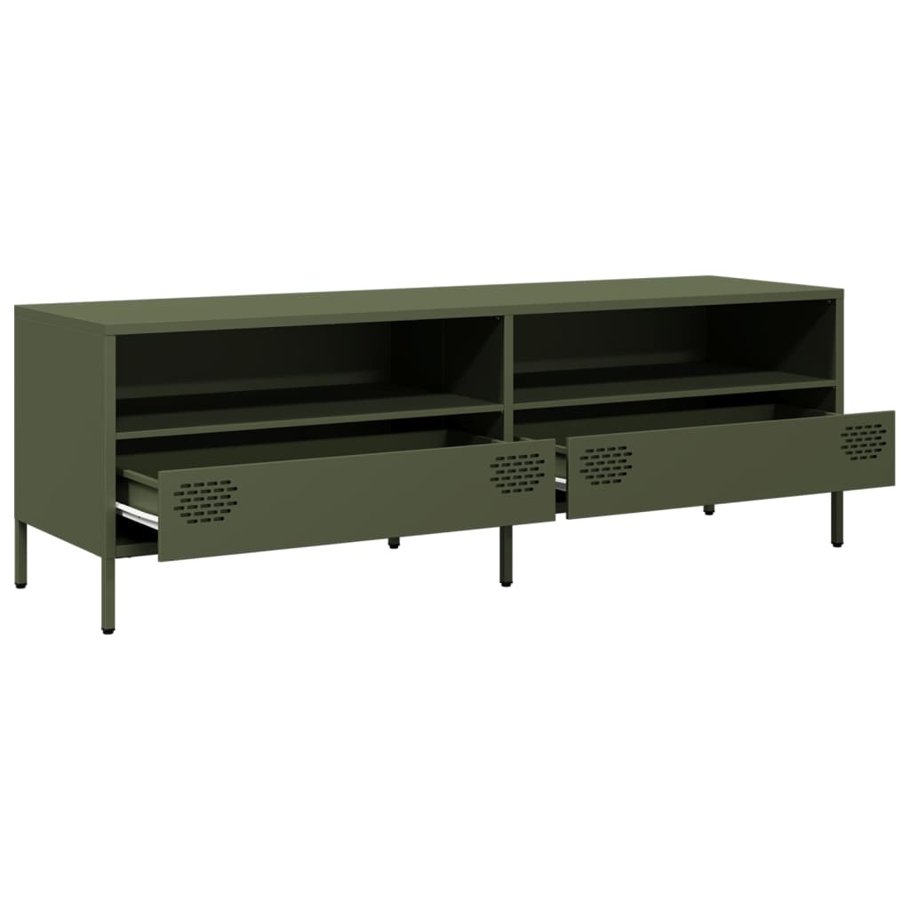 VidaXL Tv-meubel 135x39x43,5 cm koudgewalst staal olijfgroen