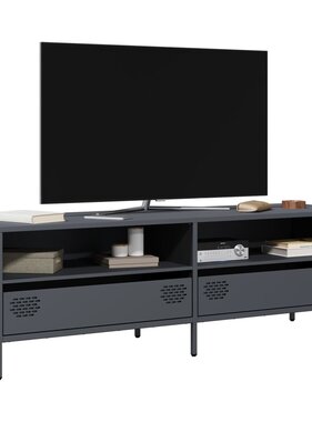 VidaXL Tv-meubel 135x39x43,5 cm koudgewalst staal antracietkleurig