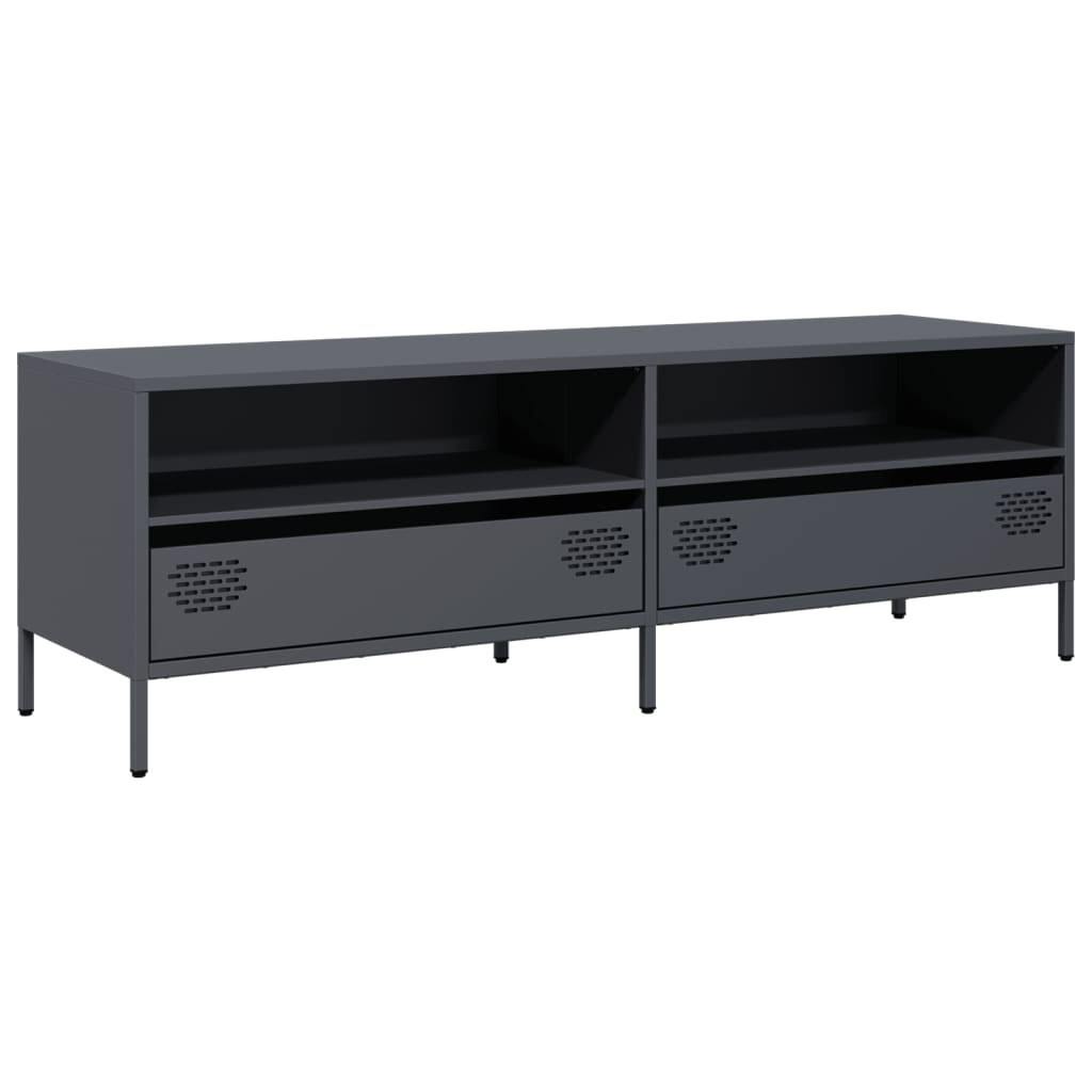 VidaXL Tv-meubel 135x39x43,5 cm koudgewalst staal antracietkleurig