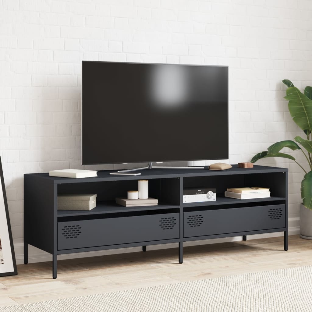 VidaXL Tv-meubel 135x39x43,5 cm koudgewalst staal antracietkleurig