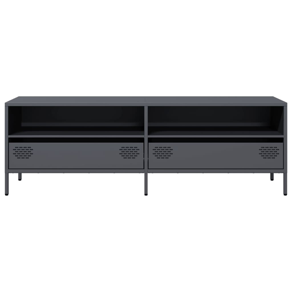 VidaXL Tv-meubel 135x39x43,5 cm koudgewalst staal antracietkleurig