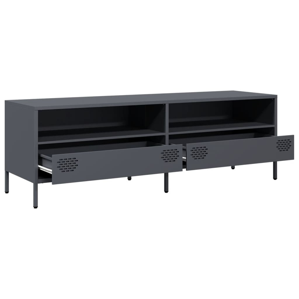 VidaXL Tv-meubel 135x39x43,5 cm koudgewalst staal antracietkleurig