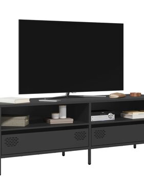 VidaXL Tv-meubel 135x39x43,5 cm koudgewalst staal zwart