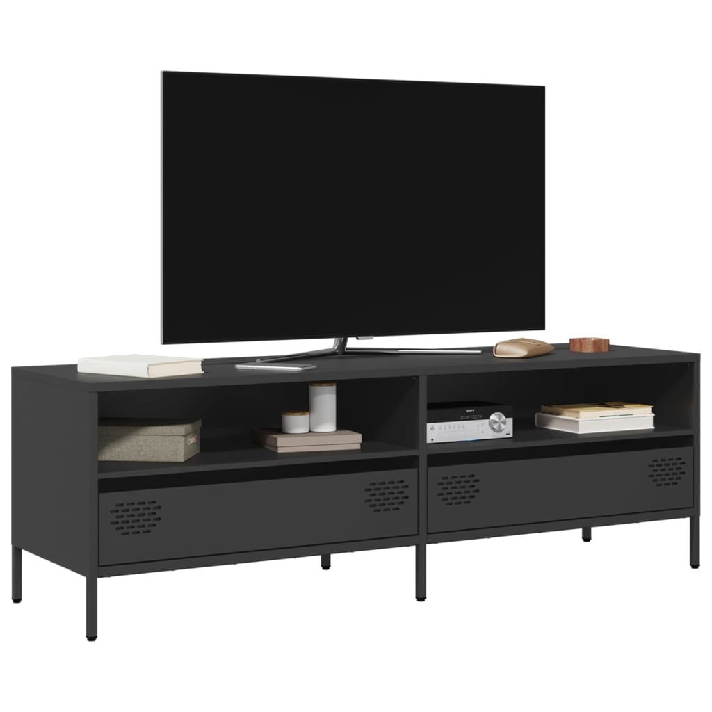 VidaXL Tv-meubel 135x39x43,5 cm koudgewalst staal zwart