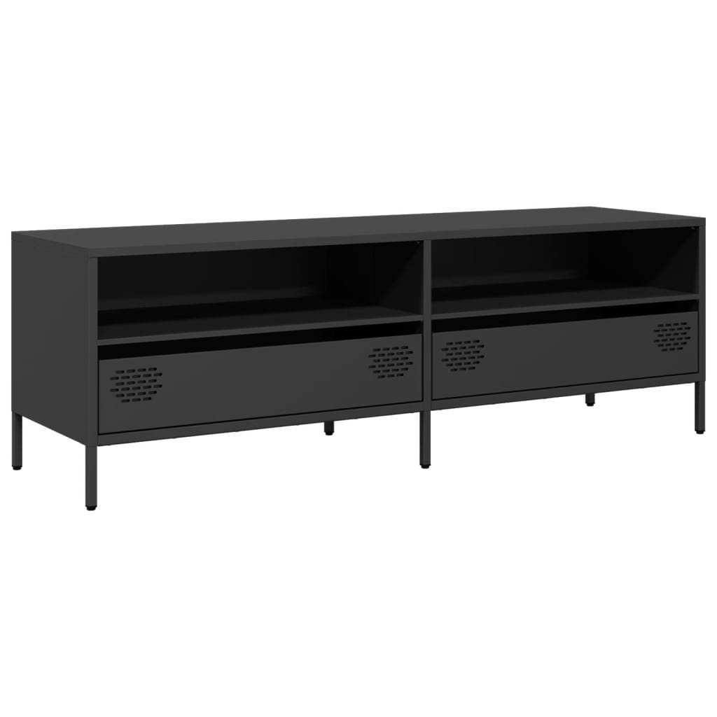 VidaXL Tv-meubel 135x39x43,5 cm koudgewalst staal zwart