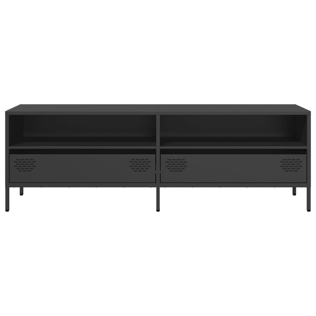 VidaXL Tv-meubel 135x39x43,5 cm koudgewalst staal zwart