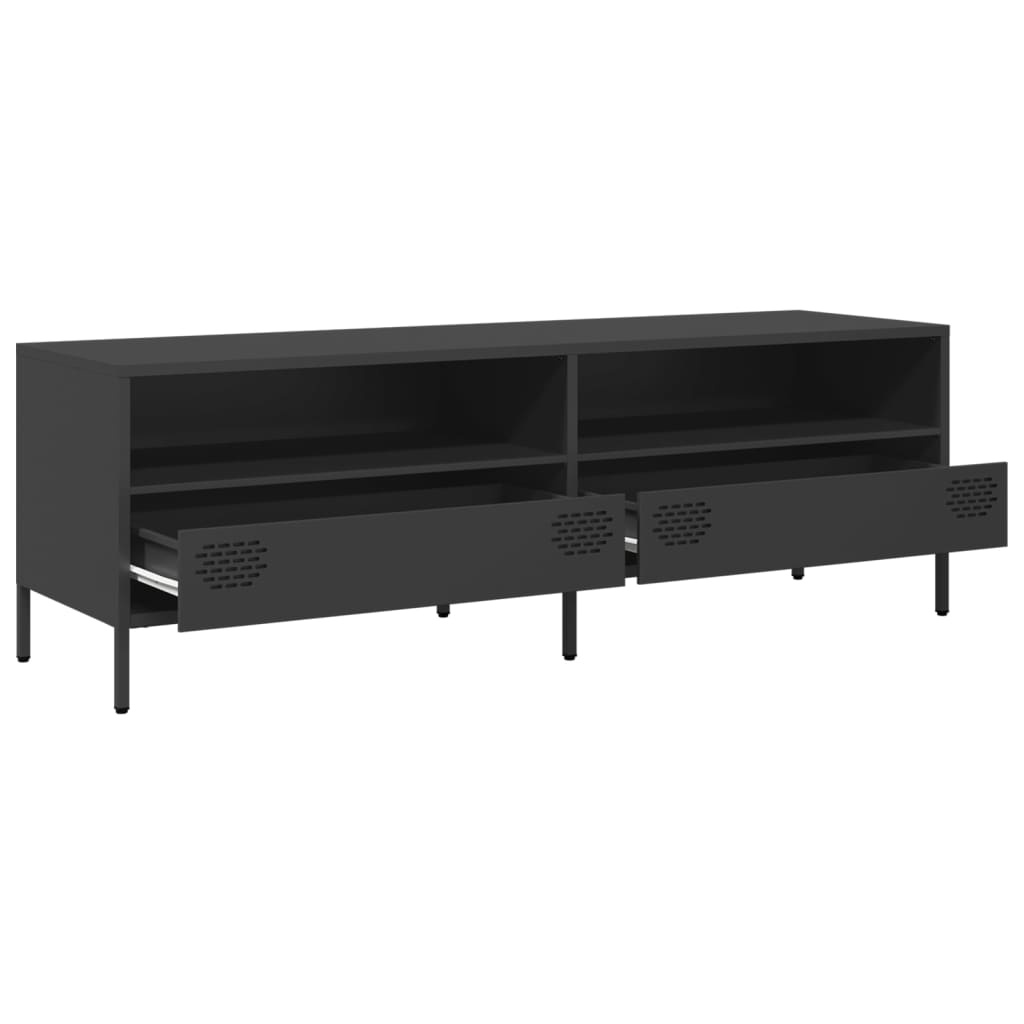 VidaXL Tv-meubel 135x39x43,5 cm koudgewalst staal zwart