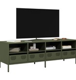 VidaXL Tv-meubel 135x39x43,5 cm koudgewalst staal olijfgroen
