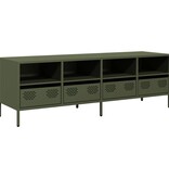 VidaXL Tv-meubel 135x39x43,5 cm koudgewalst staal olijfgroen