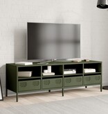 VidaXL Tv-meubel 135x39x43,5 cm koudgewalst staal olijfgroen