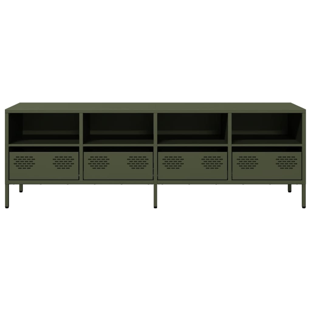 VidaXL Tv-meubel 135x39x43,5 cm koudgewalst staal olijfgroen