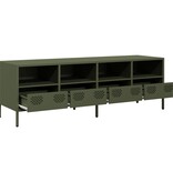VidaXL Tv-meubel 135x39x43,5 cm koudgewalst staal olijfgroen