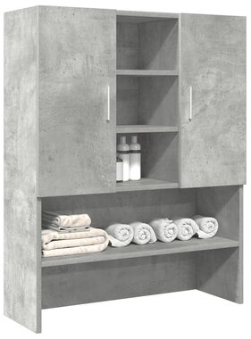 VidaXL Wasmachinekast 70,5x25,5x90 cm betongrijs