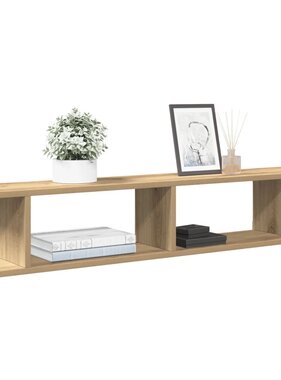 VidaXL Wandschappen 2 st 105x18x20 cm bewerkt hout artisanaal eiken