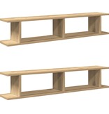 VidaXL Wandschappen 2 st 105x18x20 cm bewerkt hout artisanaal eiken
