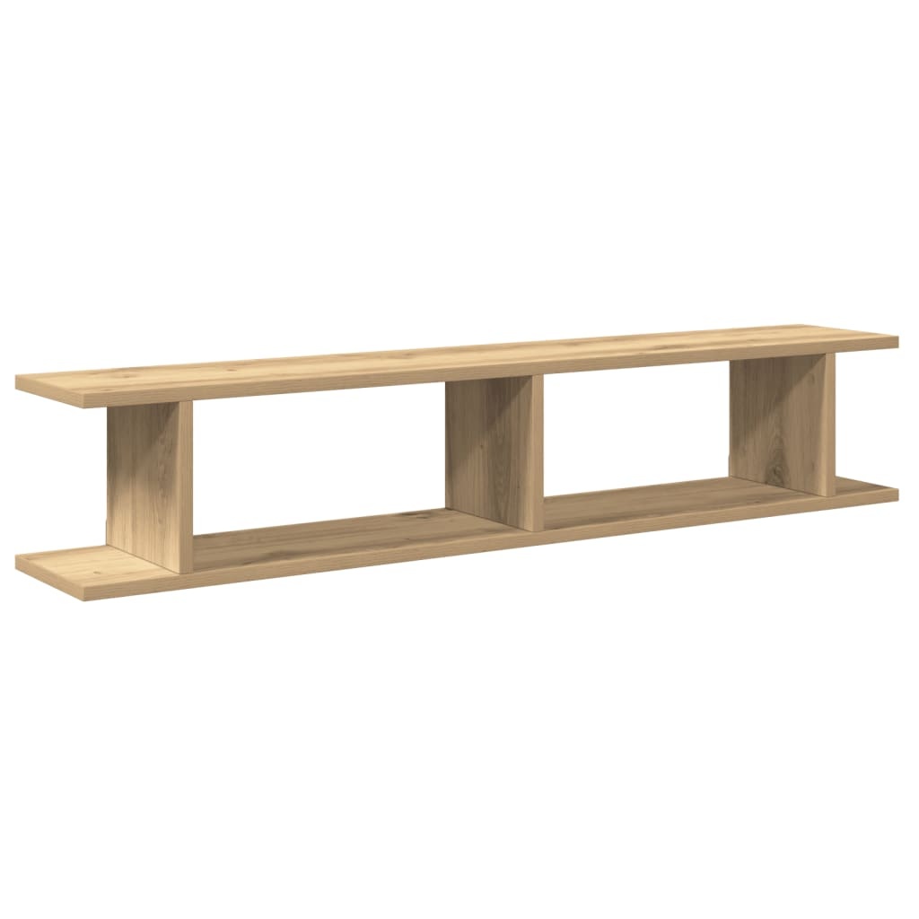 VidaXL Wandschappen 2 st 105x18x20 cm bewerkt hout artisanaal eiken