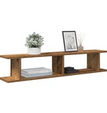 VidaXL Wandschappen 2 st 105x18x20 cm bewerkt hout oud houtkleurig