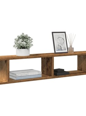 VidaXL Wandschappen 2 st 105x18x20 cm bewerkt hout oud houtkleurig