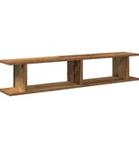 VidaXL Wandschappen 2 st 105x18x20 cm bewerkt hout oud houtkleurig